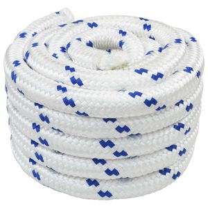 vidaXL B&aring;tsn&ouml;re 3 mm 5 m Vit och bl&aring; PP