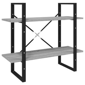 vidaXL Bokhylla 2 hyllor gr&aring; sonoma 80x30x70 cm konstruerat tr&auml;