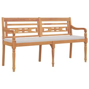 vidaXL Bataviab&auml;nk med dyna 150 cm massiv teak