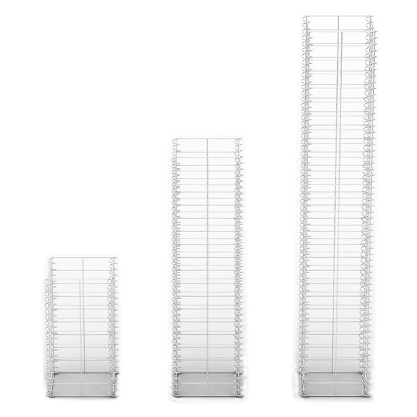 vidaXL Gabionkorg set 3 st galvaniserad tråd