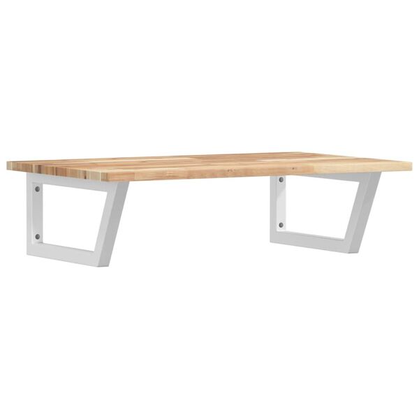 vidaXL V&auml;ggmonterad handfatshylla st&aring;l och massivt akaciatr&auml;