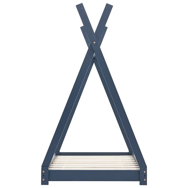 vidaXL Barnsäng grå massiv furu 80x160 cm