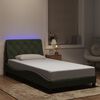 vidaXL Bed Frame with LED without Mattress Light Grey 100x200 cm Velvet