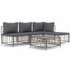 vidaXL Loungegrupp 5 delar med dynor antracit konstrotting