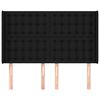 vidaXL Sänggavel med kanter svart 147x16x118/128 cm tyg