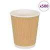 vidaXL Kaffekoppar i papper 500 st 8oz 200ml brun
