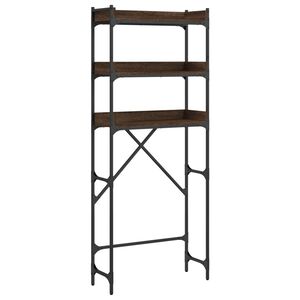 vidaXL Tv&auml;ttmaskinhylla brun ek 67x25x163 cm konstruerat tr&auml;