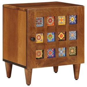 vidaXL Nattduksbord Brun 40 x 33 x 46 cm Massivt mangotr&auml;