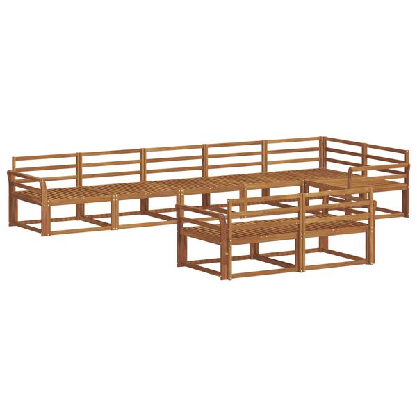 vidaXL Utomhussoffset 8 pcs Naturf&auml;rg Massivt Akaciatr&auml;