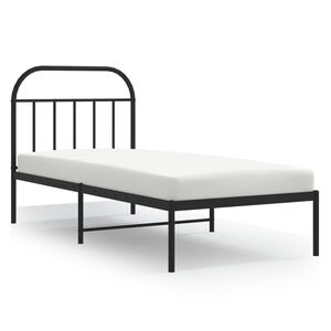 vidaXL S&auml;ngram med huvudgavel metall svart 80x200 cm