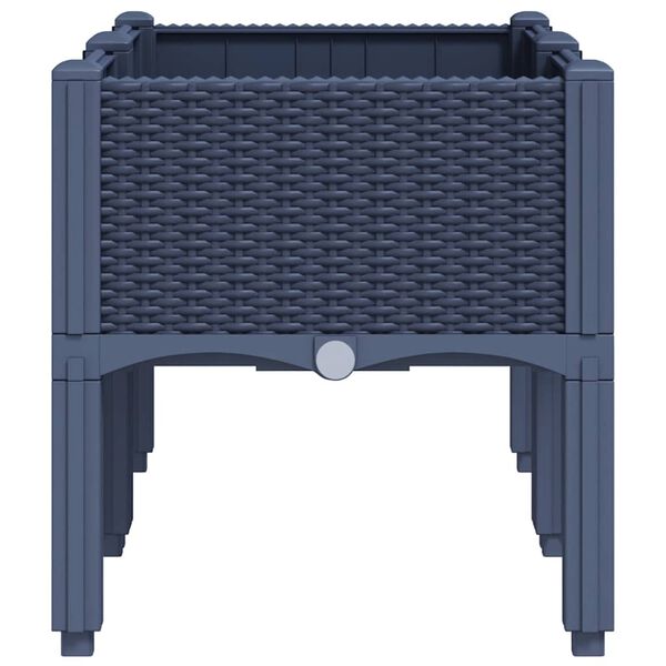 vidaXL Odlingslåda med ben blågrå 80x40x42 cm PP