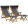 vidaXL Deck Chair 4 pcs 3 Position Massiv Eukalyptus Tr&auml; Gr&aring;