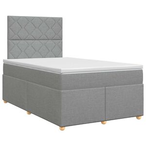 vidaXL Kontinentals&auml;ng med madrass Ljusgr&aring; 120 x 190 cm Tyg