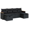 vidaXL Loungegrupp med dynor 6 delar svart konstrotting