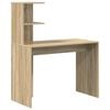 vidaXL Skrivbord med hylla Sonoma ek 102 x 50 x 124 cm Konstruerat tr&auml;