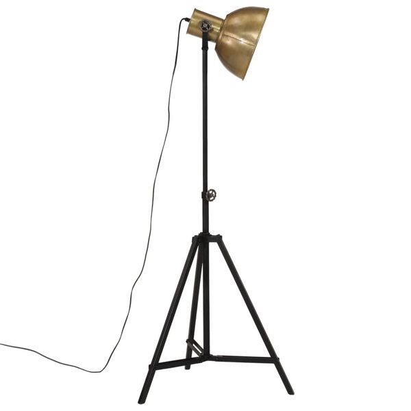 vidaXL Golvlampa 25 W antik mässing 61x61x90/150 cm E27