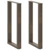 vidaXL Barbordsben U-formade 2 st naturst&aring;l 40x(90-91) cm st&aring;l