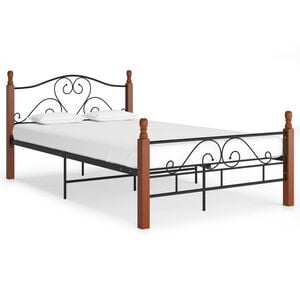 vidaXL S&auml;ngram utan madrass svart metall 120x200 cm
