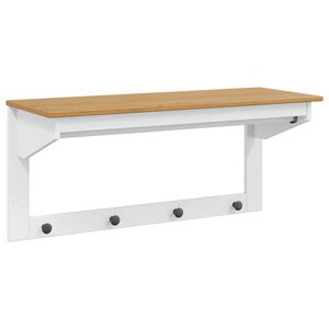 vidaXL Kl&auml;dh&auml;ngare HILL Vit och honung brun 90 x 35 x 41.5 cm