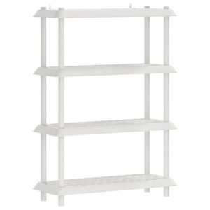 vidaXL Hyllsystem 4 niv&aring;er 100 x 40 x 136,5 cm PP Vit