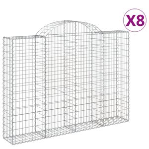 vidaXL Gabioner b&aring;gformade 8 st 200x30x140/160 cm galvaniserat j&auml;rn