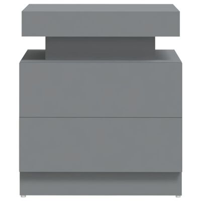 vidaXL Sängbord grå 45x35x52 cm spånskiva