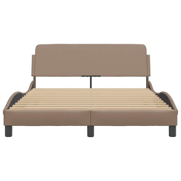 vidaXL Bed Frame "Dover" Cappuccino 120x200 cm Faux Leather