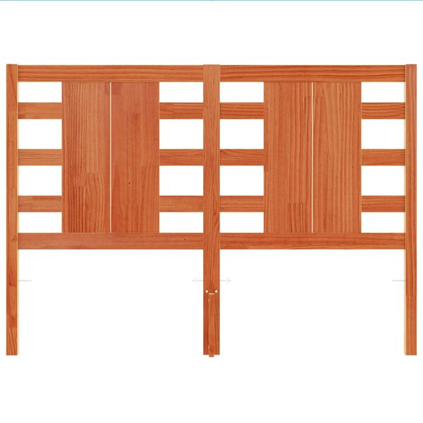 vidaXL Huvudgavel vaxbrun 135 cm massiv furu