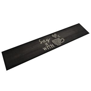 vidaXL K&ouml;ksmatta maskintv&auml;ttbar svart mugg 60x300 cm sammet