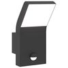 vidaXL Utomhusv&auml;gglampa LED med sensor svart gjuten aluminium