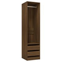 vidaXL Garderob med lådor brun ek 50x50x200 cm konstruerat trä