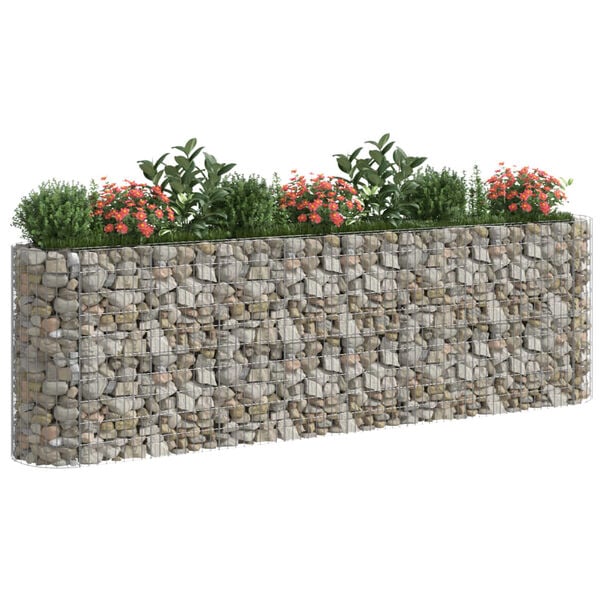 vidaXL Planteringsgabion galvaniserat järn 330x50x100 cm