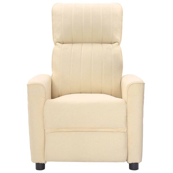 vidaXL Massagefåtölj gräddvit tyg