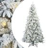 vidaXL Plast Hingad Julgran med 300 LED-lampor Vit 180 cm PE och PVC