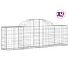 vidaXL Gabioner b&aring;gformade 9 st 200x30x60/80 cm galvaniserat j&auml;rn