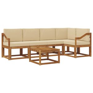 vidaXL Utomhussoffset med kudde 6 pcs Naturlig och Beige