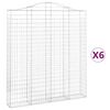vidaXL Gabioner b&aring;gformade 6 st 200x30x220/240 cm galvaniserat j&auml;rn