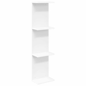 vidaXL V&auml;gg hylla Vit 25 x 15 x 100 cm Konstruerat tr&auml;