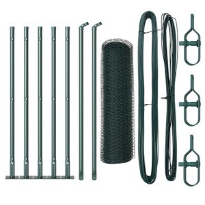 vidaXL St&auml;ngselstolpe Gr&ouml;n 10 x 0,4 m (13 mm n&auml;t) St&aring;l och PVC