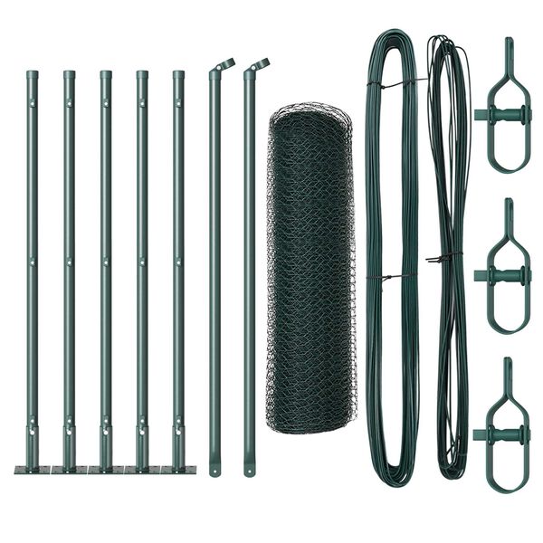 vidaXL St&auml;ngselstolpe Gr&ouml;n 10 x 0,4 m (13 mm n&auml;t) St&aring;l och PVC