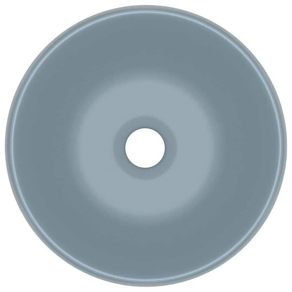 vidaXL Lyxigt runt handfat matt ljusbl&aring; 40x15 cm keramik