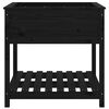 vidaXL Odlingslåda med hylla svart 82,5x82,5x81 cm massiv furu
