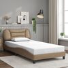 vidaXL Bed Frame without Mattress "Hvar" Cappuccino 100x200 cm Faux Leather