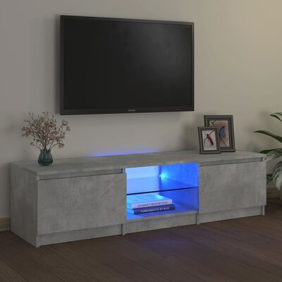 vidaXL TV-bänk med LED-belysning betonggrå 140x40x35,5 cm