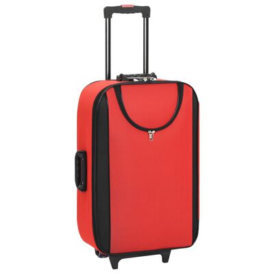 vidaXL Mjuka resväskor 3 st röd oxfordtyg