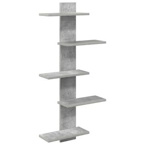 vidaXL V&auml;ggflytande Hylla Betonggr&aring; 48,5 x 15 x 101 cm Konstruerat tr&auml;