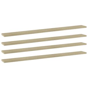 vidaXL Hyllplan 4 st sonoma-ek 100x10x1,5 cm konstruerat tr&auml;