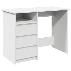 vidaXL Skrivbord vit 102x50x75 cm konstruerat tr&auml;