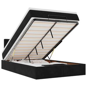 vidaXL Ottoman s&auml;ngram med madrass svart 120x200 cm sammet