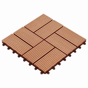 vidaXL Terrassplattor 11 pcs Teak 30 x 30 cm WPC